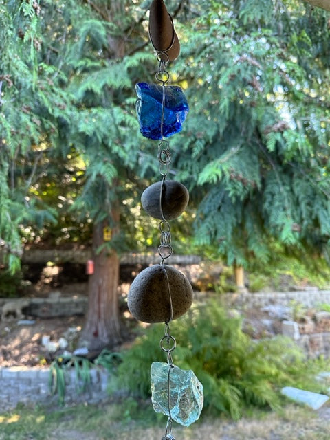 Hanging Stone Garden Sculpture – Handmade Rock Garland Yard Art with ...