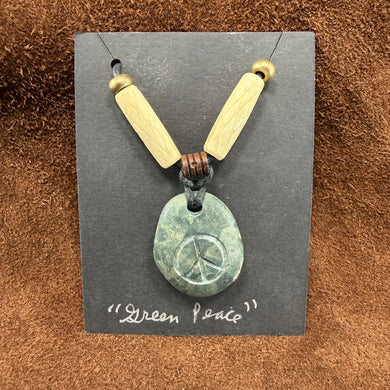 Peace Sign Stone Pendant Necklace