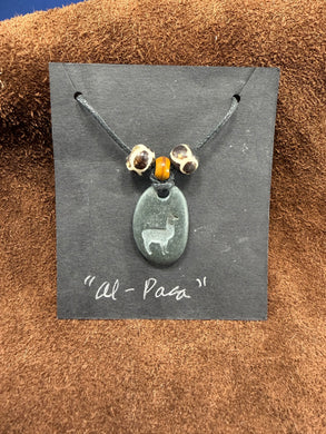 Alpaca Stone Pendant Necklace