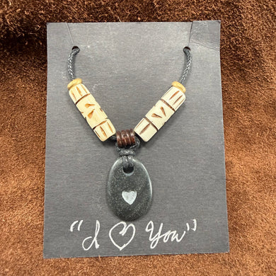 Heart  Love Stone Pendant Necklace