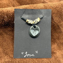 Heart "Love" Stone Pendant Necklace