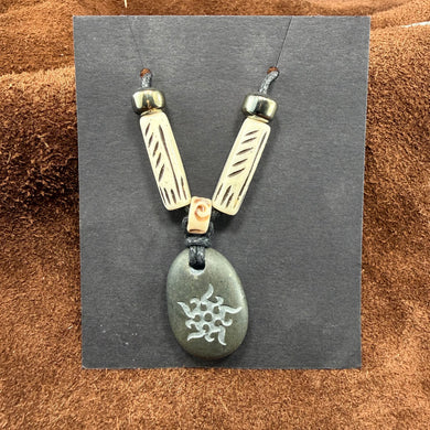 Tribal Sun Stone Pendant Necklace