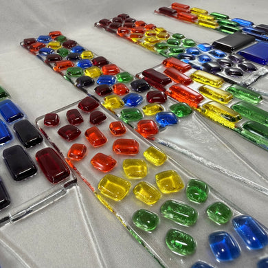 Fused Glass Plant Stake Totem - Rainbow Series