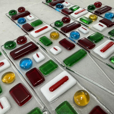 Fused Glass Plant Stake Totem - Christmas Dreams