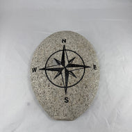 Compass Rose - Sand Carved Stone - Large 9-1/4" x 7-1/4" x 2-1/4"