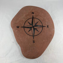 Compass Rose - Sand Carved Stone - Large 11-1/2" x 9-1/4" x 2-1/4"
