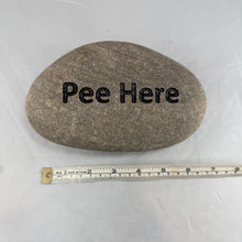 "Pee Here" - Sand Carved River Rock