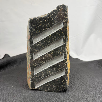 Pacific Northwest Basalt Column with Sand-Carved Parallel Lines