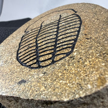 Carved Trilobite Boulder – Polished Stone Fossil Sculpture