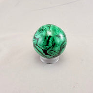 Polished Malachite Sphere – 2.5" Natural Stone Crystal Ball
