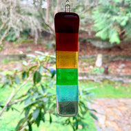 Rainbow Fused Glass Sun Catcher – 6-1/8" Tall