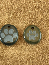 Dog Paw/Cat Paw Print Basalt Sand Carved Focal Bead