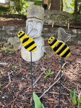 Bee Plant Stake - Fused Glass Garden Art