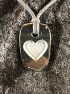 Medalion Basalt Carved Heart Focal Bead