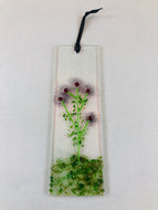 Fused Glass Sun Catcher - "Plumb Colored Bush Flowers"