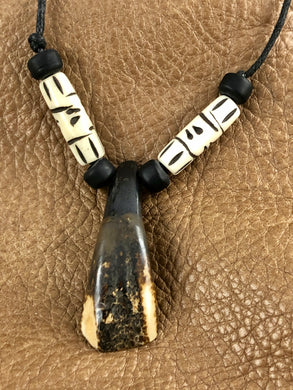 Tribal Water Buffalo Tooth Pendant Necklace