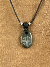 Dark Green Maze Stone Pendant Necklace