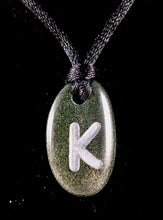 Monogram Initial Sand Carved Focal Bead Sterling Silver Necklace