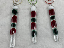 Festive Fused Glass Icicle Christmas Ornaments