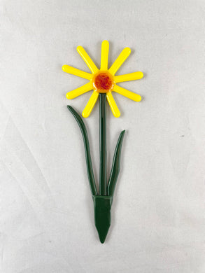 Sunflower Plant Stake - Fused Glass Flower Garden Art