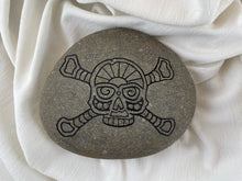 "Skull and Crossbones" - Sand Carved Stone
