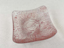 Small Fused Glass Bowl - "Red Imprint Circle Grid"