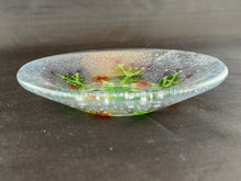 Medium Fused Clear Glass Bowl/Tray - "Winter Thistle"
