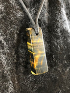 Rectangular Tiger's and Hawk's Eye Focal Bead