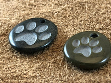 Dog Paw/Cat Paw Print Basalt Sand Carved Focal Bead