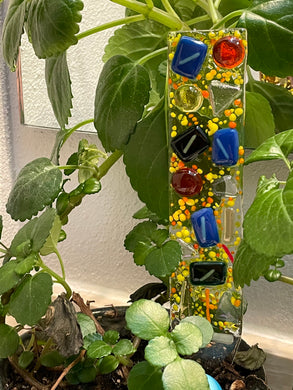 Fused Glass Plant Stake Totem - Flowering Jewels