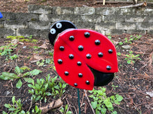 Lady Bug Plant Stake - Fused Glass Garden Art