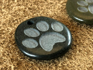 Dog Paw/Cat Paw Print Basalt Sand Carved Focal Bead
