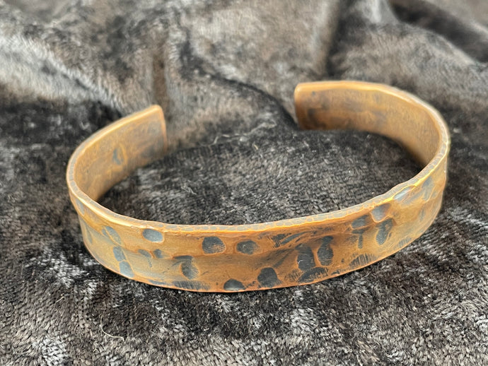Hand Hammered Distressed Copper Bracelet