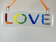Fused Glass Sun Catcher - "Rainbow Love"