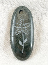 "Stone Flower" Basalt Sand Carved Stone Focal Bead