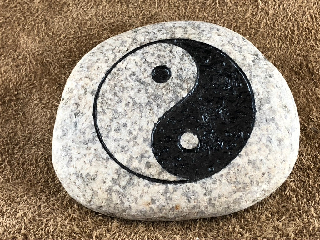 Yin Yang - Sand Carved Stone