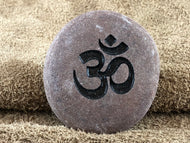 Om (Sandskrit) - Sand Carved Stone