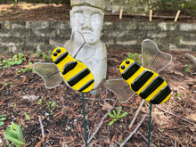 Bee Plant Stake - Fused Glass Garden Art