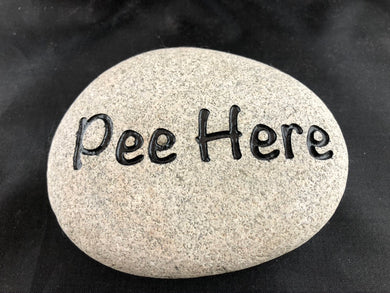 Pee Here - Sand Carved Stone