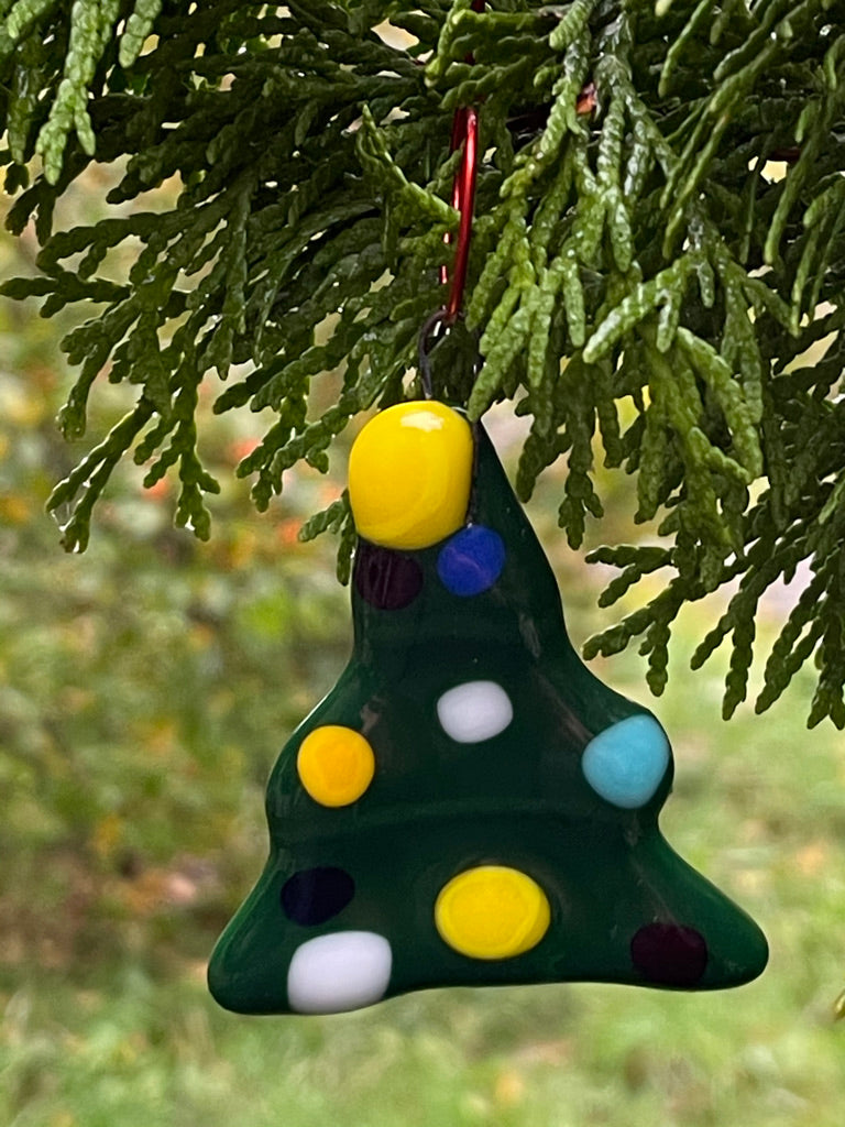 Fused Glass Christmas Tree Ornament (Set of 3)