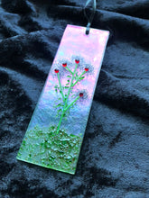 Fused Glass Sun Catcher - "Plumb Colored Bush Flowers"