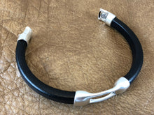 Leather Bracelet with Antique Silver Bridge