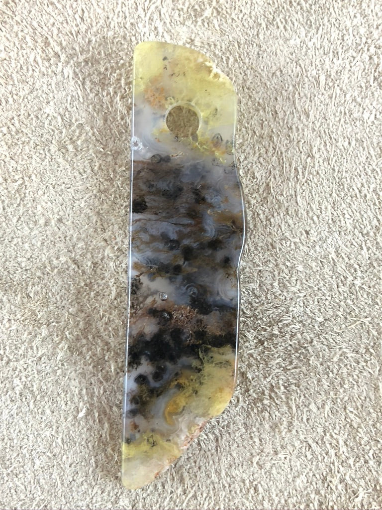 Green Moss Agate - Freefrom Focal Bead
