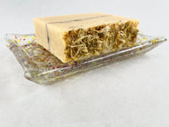 Fused Glass Soap Dish - "Sunrise Speckles"