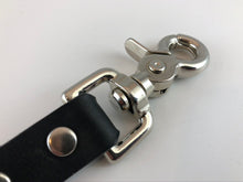 Black Leather Key Ring with Trigger Snap