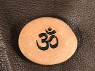 Om (Sandskrit) - Sand Carved Stone