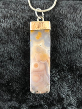 Turkish Agate Stone and Distressed Sterling Silver Pendant Necklace