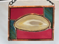 Stained Glass Beige Brazilian Agate Sun Catcher - Small