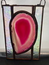 Stained Glass Pink Agate Sun Catcher