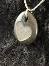 Basalt Sand Carved Heart Focal Bead Necklace